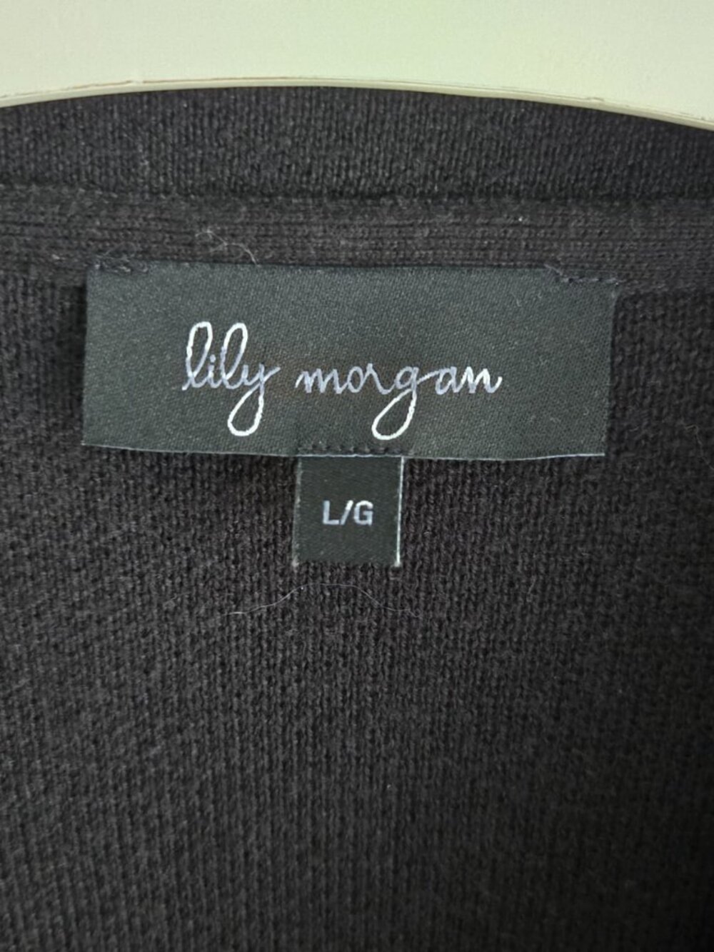 Lily Morgan Black Cotton Blend Knit Blazer Cardigan Size L PTP20 - Picture 5 of 9
